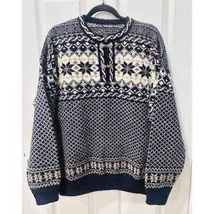 Skjaeveland Norwegian Wool Cardigan Sweater Boho Nordic Fair IsleCottagecore 2XL